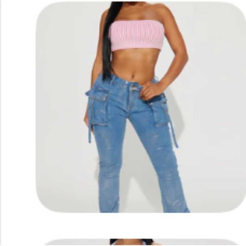 Shimmer Cargo Flare Jean